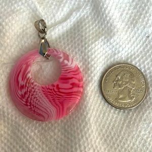 Beautiful Pink marblized pendant